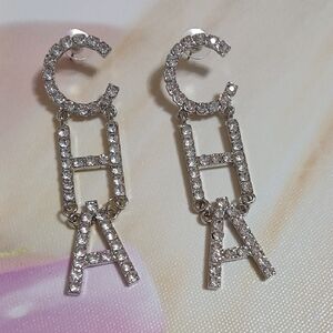 Elegant Silver Crystal Drop Earrings